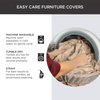 SureFit Scroll Long Dining Chair Slipcover (Brown) - Full Length Relaxed Fit High Back Chair Cover/Perfect for Adding Accents to Your Dining Room