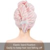VIVOTE Microfiber Hair Towel Turban Wrap - 3 Pack, Hair Fast Drying Hat, Hair Dry Cap, Head Turban, Super Absorbent, Soft, Lightweight, Anti Frizz, Women Girls Gift 10 x 25.5 Inch (Light Pink)