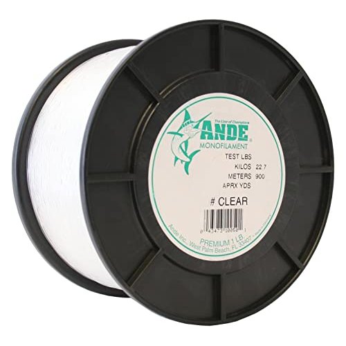 ANDE Monofilament Premium 1 lb Clear 80# Test aprox 600yd - Ande Inc PC00010080, Fishing Line