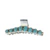 Long turquoise blue stone silver western style metal hair claw