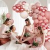 147pcs Boho Dusty Pink Balloon Garland Arch Kit, Dusty Rose Blush Pink Sand White Balloons for Wedding Bridal Birthday Girl Boho Baby Shower Party Decorations