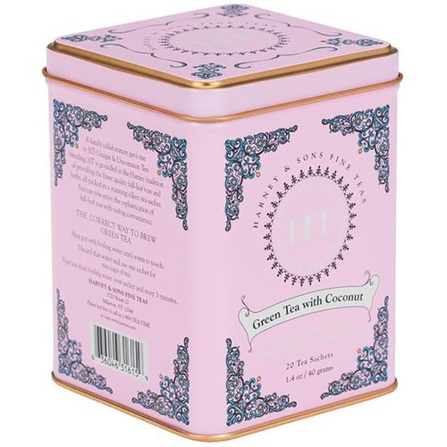 Harney & Sons Caffeinated Green Tea with Coconut Tin 20 Sachets