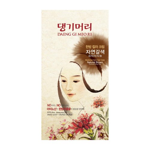 Daeng Gi Meo Ri – Korean Herbal Hair Dye Color Cream [Natural Brown] - PPD-Free Gray Coverage, Hair Protection, High-Keratin Formula, 8.47 Oz