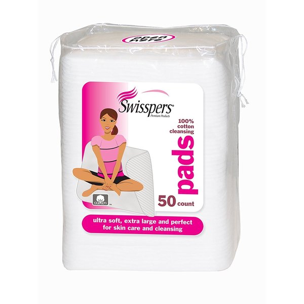 Swisspers Premium Ultra Soft Facial Cleansing Cotton Pads 50 ea (Pack of 9)