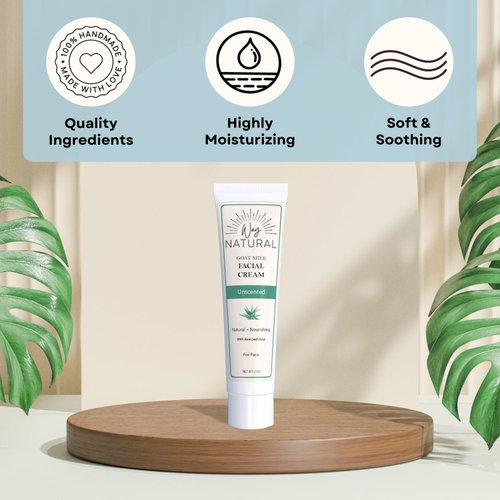 Way Natural Goat Milk Lotion - Goat Milk Face Cream, Unscented - 77% Organic, Real Goat Milk Moisturizer/Face Cream - Natural Lotion for Women & Men - Face Lotion/Goat Milk Cream - 2oz Tube