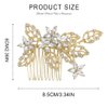 Bessney Crystal Bride Wedding Hair Comb Gold Flower Hair Accessories Rhinestone Bridal Hair Pieces for Women and Girls
