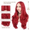 Hanne Fashion Red Wigs Long Wavy Synthetic Wig Middle Part Heat Resistant Fiber Natural Looking Party Cosplay Full Wigs for Women