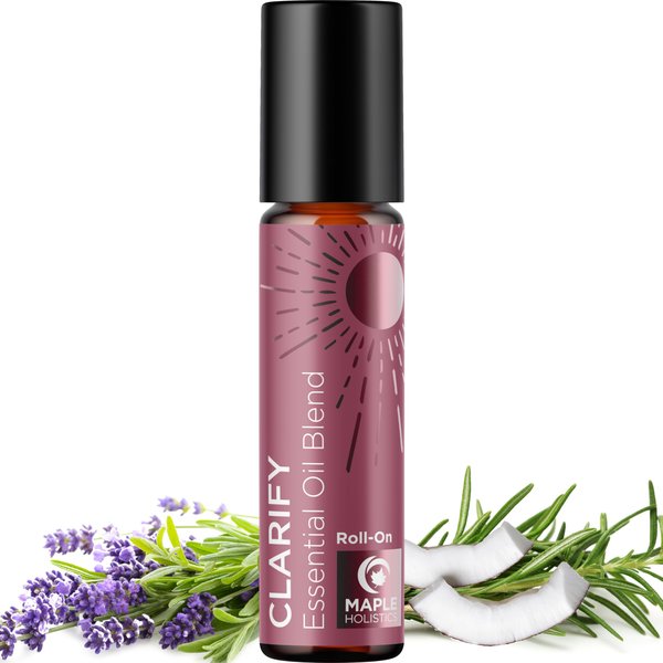 Headache Essential Oil Roll On - Clarify Essential Oil Blend Headache Roll On with Aromatherapy Oils - Peppermint Rosemary and Lavender Roll On Essential Oils for Skin Use Relaxation and Self Care