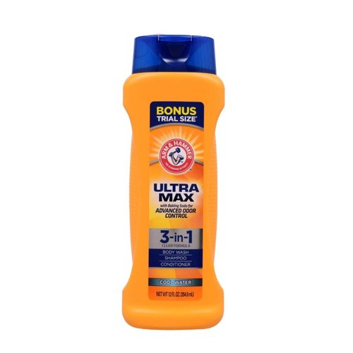 Arm & Hammer Ultra Max 3-in-1 Shampoo Conditioner Body Wash,Cool Water 12 oz.