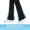 Gnainach Crossover Flare Leggings for Girls Size 11-12 Years Old Black High Waisted Kids Bell Bottom Elastic Length Yoga Pants for Running