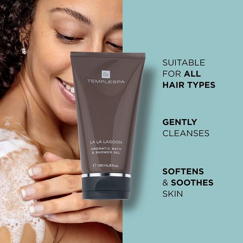 TEMPLESPA | LA LA LAGOON | Luxury Bath and Shower Gel for Cleansing, Fresh Skin, Smooth Texture, Natural Ingredients, Free from Parabens, Phthalates and Sulphates, Cruelty-Free, Vegan 5 fl.oz.
