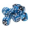 Yiotfandoll 10PCS Polyhedral Dice D6 Dice 16mm Acrylic Dice Game Dice for RPG MTG DND Dice Table Games (Blue Black)