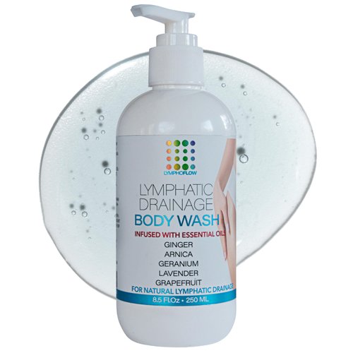 Bruizex Lymphatic Drainage Shower Gel, Natural Herbal Body Wash for Healthy Lymph Flow & Body Detox, Post Manual or Tool Lymphatic Massage, Post Liposuction, BBL, Lymphedema, Lipedema, 8 Fl OZ