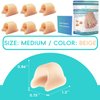 Byehambuni Toe Straightener - Hammer Toe Corrector for Women and Men - Toe Straighteners for Curled, Crooked, Bent Toe - Hole Diameter 0.55 inches - Beige, 6PCS Medium Size