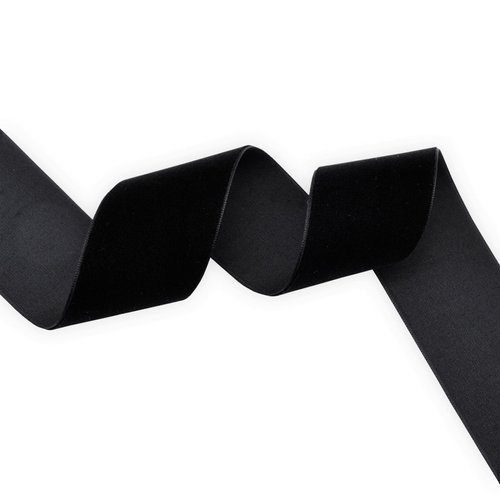 XMRIBBON Black Velvet Ribbon Single Sided,1 1/2 Inch by 10 Yards Spool