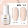 BLUESKY Jelly Nude Nail Polish - Beige Skin Tone French Manicure Nude Nail Soak Off Gel Polish,Vegan, Nail Art,DIY at Home,15ml A055P SOFT PINK