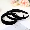 KALIONE Black Velvet Padded Headbands for Women, Solid Soft Headband Soft Padded Headband for Women Solid Headband for Women Velvet Hair Band Thick Head Bands Hair Accessories(3 Packs)