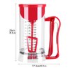 Pancake Batter Dispenser Electric Batter Mixer Separator for Cupcakes Pancakes Cookie Cake Waffles or Any Baked Goods, Batter Dispenser with Clear Tick Marks, Easy to Use (40.58oz - Clear/Red)