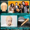 Yunlly 18 Pack Halloween Bald Caps Set Makeup Latex Bald Head Wig Cap Long Fake Nose for Adults Costume Accessories(Classic)