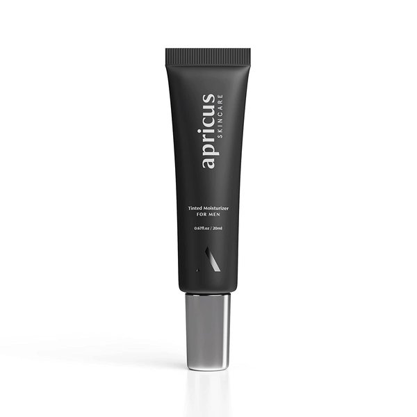 Tinted Moisturizer for Men by Apricus Skincare | Face Moisturizer Anti Aging and Anti-Redness | Dark Spot Concealer Cream and Redness Corrector | Matte Acne Face Moisturizer, 0.67 Oz, (Light)