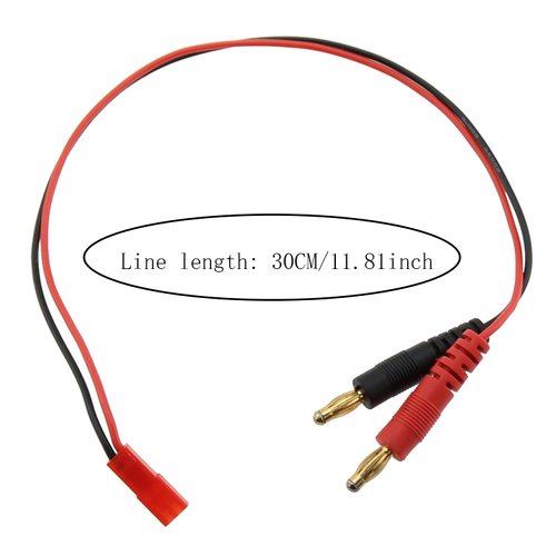 ZZHXSM JST Male to 4mm Banana Plug Battery RC Balanced Charging Cable Connector Adaptor Lead Cable (30CM/20AWG)