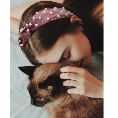 Jaciya Headbands for Women 6 Pack Pearl Headbands Velvet Headbands for Women Pearl Headbands for Women Turban Headbands for Women Womens Headbands Diademas Para Mujer