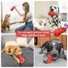 Dog Toy Treat Dispensing, Almost Indestructible Squeaky Chew Toys for Dogs, Natural Rubber Puzzle Toys, Tough Toy Treat Dispenser for All Type of Dogs, Innovative Shoe-Shaped Dog Toy (Red)