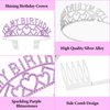 BAHABY It's My Birthday Sash & Rhinestone Birthday Tiara Set Birthday Sash and Crowns for Women Happy Birthday Decorationss- Purple