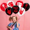 60PCS Rock and Roll Latex Balloons Decorations -80s 90s Party Supplies Musician Guitar Rap Birthday Baby Shower Party Favors