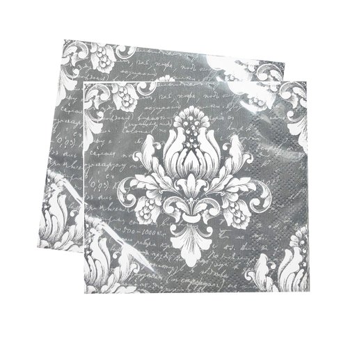 20-ct 13x13 Thanksgiving Napkins Chirstmas Napkins for Decoupage Mother's Napkins Gray Silver Decorative Napkins Father's Napkins Lunch Dinner Cocktail Napkins Grey Napkins for Wedding Funeral