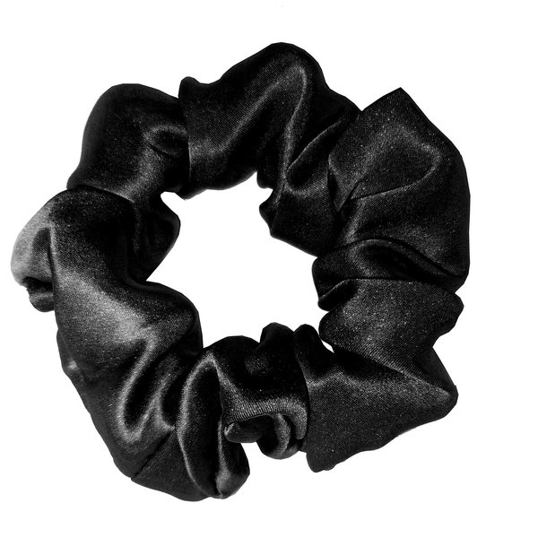 SALE!! 100% Pure Mulberry Silk Hair Scrunchies16 Momme silk scrunchies 100% Silk Hair Scrunchies Silk Hair Ties for Women Girls Curly Thick Thin Hair Women's Black Satin Sleep (1, 10 black)