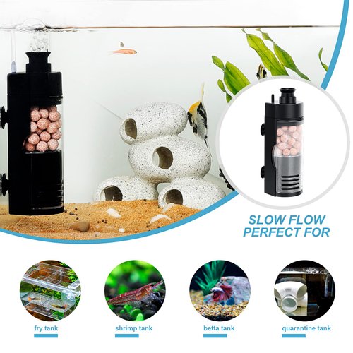hygger Small Aquarium Bio Sponge Filter Mini Fish Tank Filter for Breeding Fry Betta Shrimp Tank 2-5 Gallon (Small)