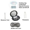 MUDOR Exquisite Contact Lens Case – Mini Contact Lens Travel Kit Box Holder Container Includes Remover Tool with Tweezers and No Leak Contact Case Organizer for Soft & Hard Lens (Black)