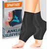 Sparthos Ankle Compression Sleeve (Pair) – Plantar Fasciitis Brace with Arch Support – Foot Ankle Socks for Men and Women – Increase Blood Circulation, Reduce Swelling & Heel Spurs (Black-M)