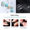 X&D Fake Toe Nail Kit 240pcs Clear Soft Gel Full Cover Toenail Tips 10 Sizes with Nail Glue Gel for Foot Nail Art DIY Manicure