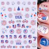 10 Sheets 4th of July Nail Art Stickers Patriotic Nail Decals 3D Self-Adhesive American Flag Independence Day Flame Butterfly Heart Nail Design Sticker Memorial Day Nail Decals for Holiday Nails