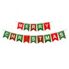 Red and Green Merry Christmas Banner, Christmas Bunting Garland Snowflake Party Supplies for Home Outdoor Indoor Holiday Fireplace Mantel