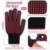 Ptwola 2 Pcs Heat Resistant Gloves With Silicone Non-Slip Bumps Professional Heat Blocking Fireproof Glove Mitts for Curling Wand Hot-Air Brushes Hair Styling Flat Iron Sublimation Gloves