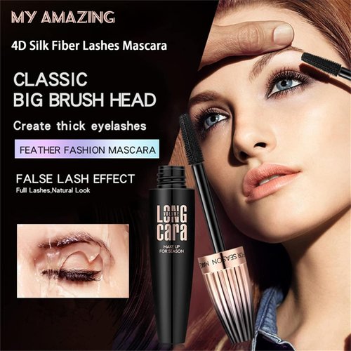 My Amazing Lashes Mascara 2 Pack Korean Mascara Volume and Length Waterproof Makeup Mascara for Older Women 60 Plus, Black Lengthening Mascara for Mature Women over 60 and Sensitive Eyes (Black)