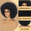 MYCNIMY Afro Wigs for Black Women 70s Afro Curly Wigs Soft Natural Looking Fluff and Bouncy Black Afro Wigs Synthetic Hair Big Afro Wig for Daily Party Cosplay Costume(Black)