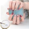 BETURY Resin Nail Art Palette, Nail Art Painting Mixed Color Palette Gold Edge Nail Gel Color Makeup Display Board (3#Blue)