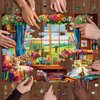 Flower Garden Puzzle for Adults 1000 Pieces, PICKFORU Nature Puzzle Features Flowers Teacups, Quilt, Dog Cat Puzzle, Spring Plant Floral Puzzle Challenging