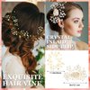 64 Pieces Wedding Hair Comb Set, Include 20 Flower Rhinestone Hair Sticks, 20 Pearl Hair Pins, 3 Crystal Pearl Combs, Pearl Wedding Hair Vine, 20 U Shaped Pearl Hair Clip (Novel Style)