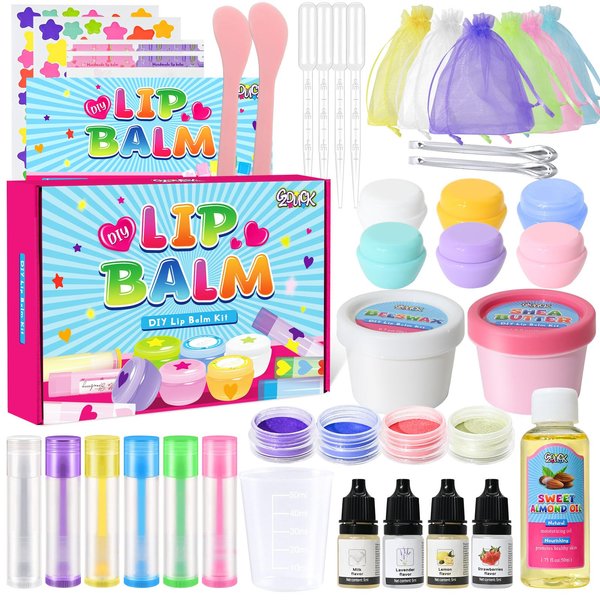 GZDUCK Lip Balm Making Kit for Girls, Make Your Own Lip Gloss Making Kit, DIY Lip Gloss Set for Teens Kids, DIY Makeup Kit with Moisturizing Lipbalm for Girls 6 and Up