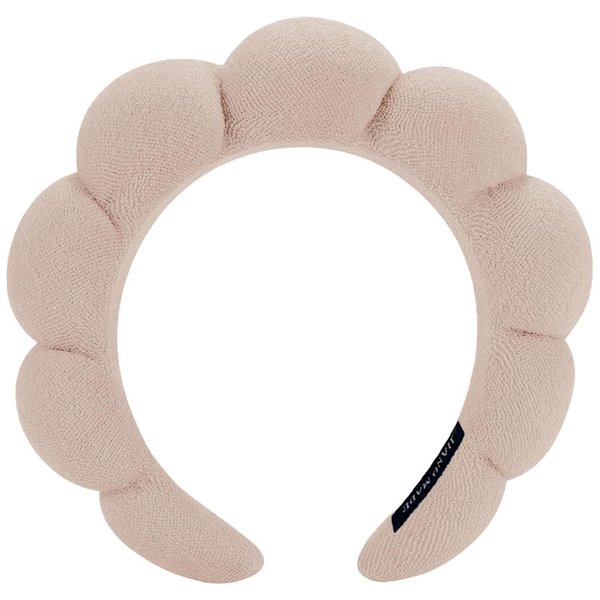 AOENJIE Spa Headbands for Washing Face or Makeup, Sponge Bubble Skincare Headbands, Puffy Terry Cloth Hairband for Women, Skin Care Makeup Headwear Hair Accessories for Girls (Coffee)