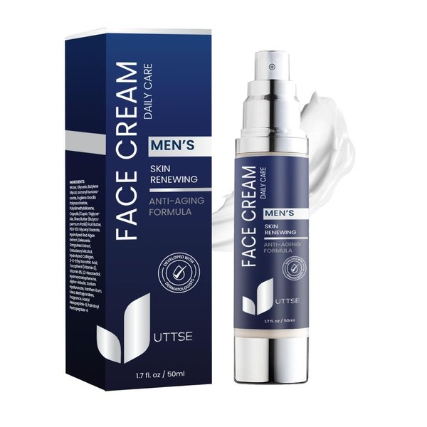 Face Cream for Men: Anti Aging & Wrinkle Cream for Men with Collagen, Hyaluronic Acid, Vitamins E & B, Shea Butter - Dark Spots Remover & Eye Bags Treatment for Men - 1.7 oz.