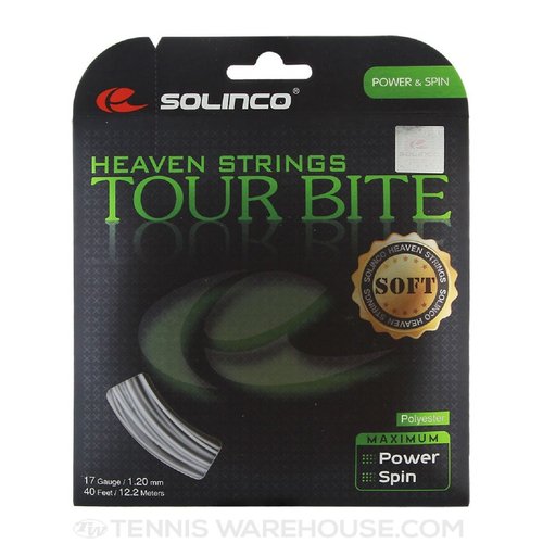 Solinco Tour Bite Soft (17-1.20mm) Tennis String (Silver) (2-Sets)