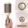 AIMIKE Round Hair Brush, Nano Thermal Ceramic & Ionic Tech, 2.1 Inch Barrel with Boar Bristles for Enhanced Texture, Golden, Hair Drying, Styling, Curling and Shine + 4 Free Clips