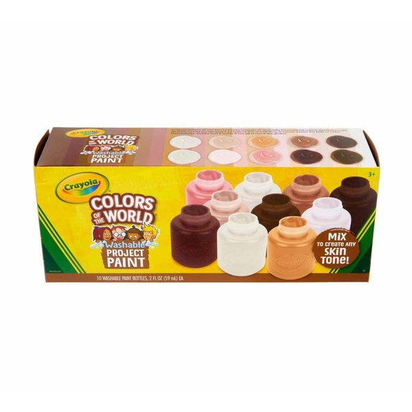 Crayola Colors of the World Washable Project Paint - Set of 10 colors, 2 oz Bottles