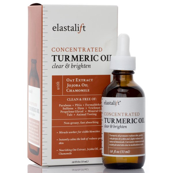 Elastalift Turmeric Oil Facial Skin Care Serum For Face. Antioxidant Moisturizer Skincare Serum Formula W/Rose Extract & Jojoba Oil For Dry Skin, Redness, & Skin Blemishes, 1.8 Fl Oz